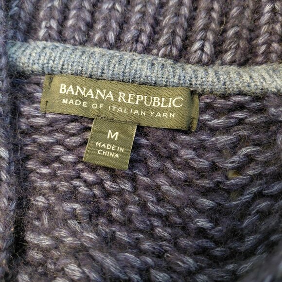 Banana Republic Cardigan Sweater Shawl Eclectic Grandpa Cable Knit Chunky - Picture 5 of 9